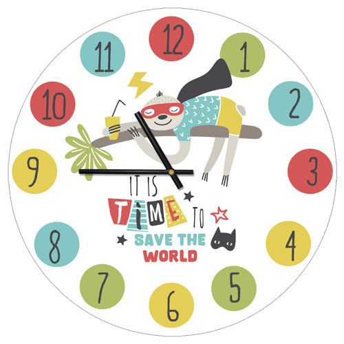 Часы настенные круглые It is time to save the world 36 см (CHR_P_20A013)