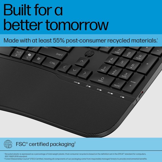 Клавиатура мембранная HP 680 Comfort Dual-Mode 111key 8T6L8AA | Зображення 4