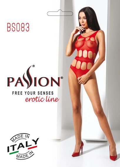 Боді з вирізами та відкритим доступом Passion BS083 red | Зображення 2