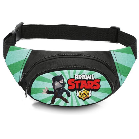 Сумка-бананка дитяча з принтом Бравл старс Ворон поясна сумка для хлопчика (4480)