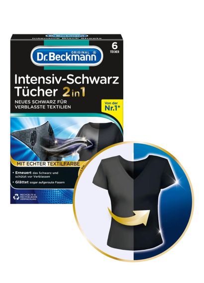 Серветки для чорного Dr. Beckmann 2в1 Black & Fiber Refresh 6 шт