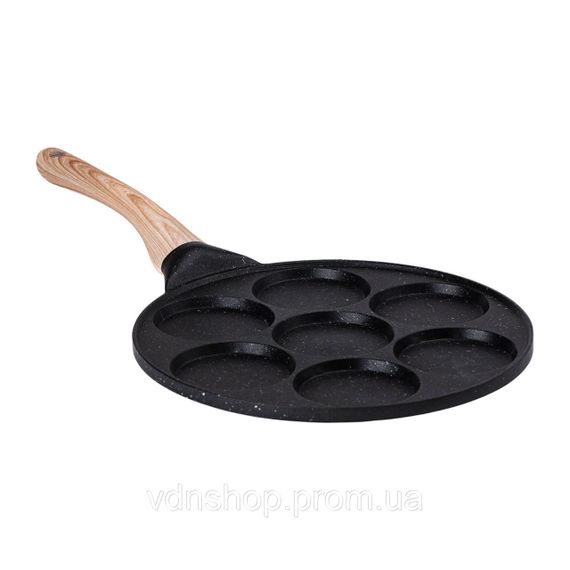 Сковорода с антипригарным покрытием 26 см для блинов, яиц и оладьев, 7-секционная круглая черная HP-39-582-B