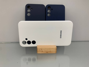 Samsung A34 Протиударний чохол з логотипом софт тач білий