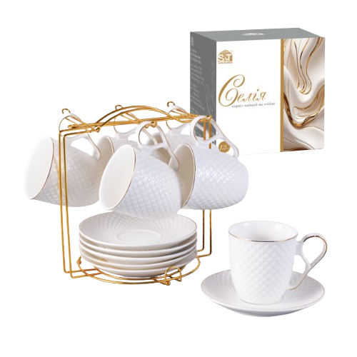 Сервіз чайний Селія 12 предметів (ч.200мл/блюдце d14см) на стійці S&T