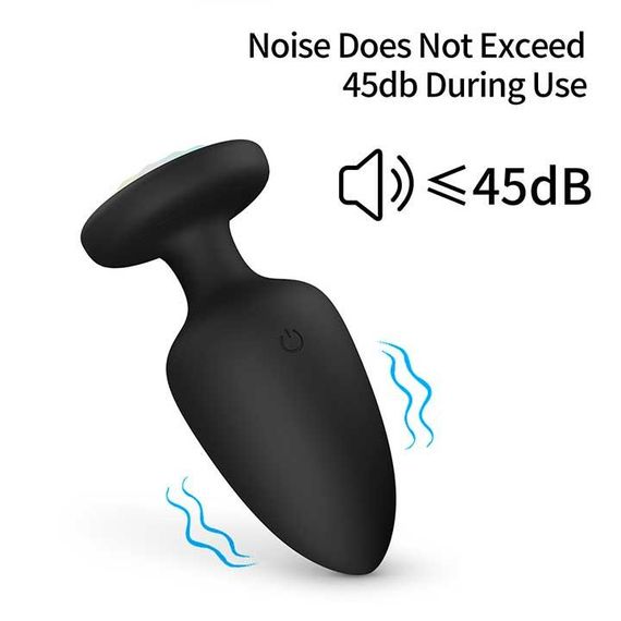 Светящаяся анальная пробка с вибрацией 10X Light Up Rechargeable Anal Plug - 4,4 см – Анальные игрушки | Зображення 5