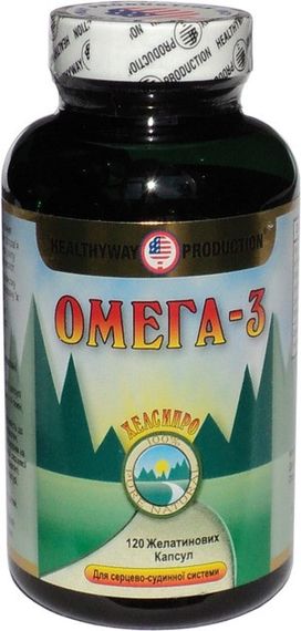 Омега-3, Omega-3, Healthyway Production Inc, 120 желатинових капсул