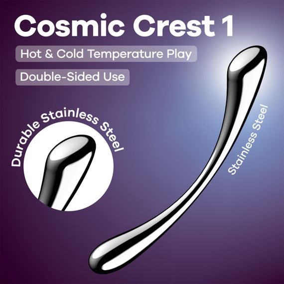 Металевий дилдо Satisfyer Cosmic Crest 1, двосторонній, можна нагрівати й охолоджувати | Зображення 5