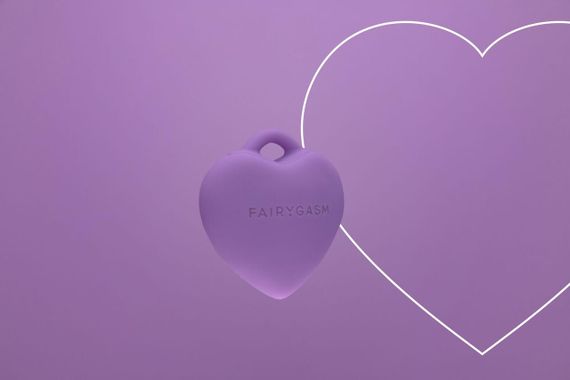 Мини-вибратор «Сердечко» FairyGasm PleasureStone violet, 9 режимов, на шнурке | Зображення 4