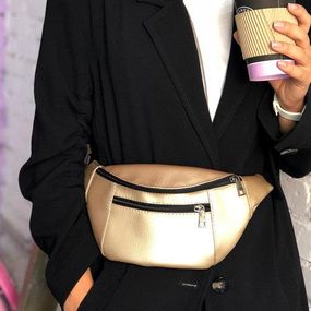 Сумка на пояс BUMBAG з екошкіри, золота (EBB2_ZZZ)