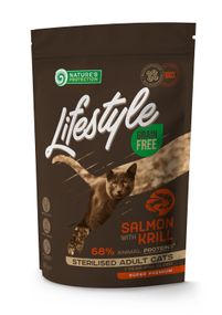 Корм Nature's Protection Lifestyle Grain Free Salmon with krill Sterilised Adult Cat сухой с лососем и крилем для стерилизованных котов 0.4 кг