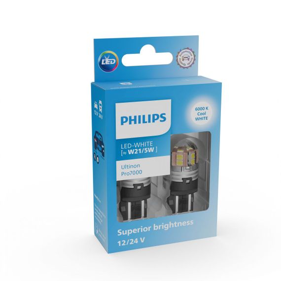 Комплект світлодіодних ламп PHILIPS 11066CU70X2 W21/5W LED Ultinon Pro7000 W3x16q WHITE 12/24V | Зображення 2