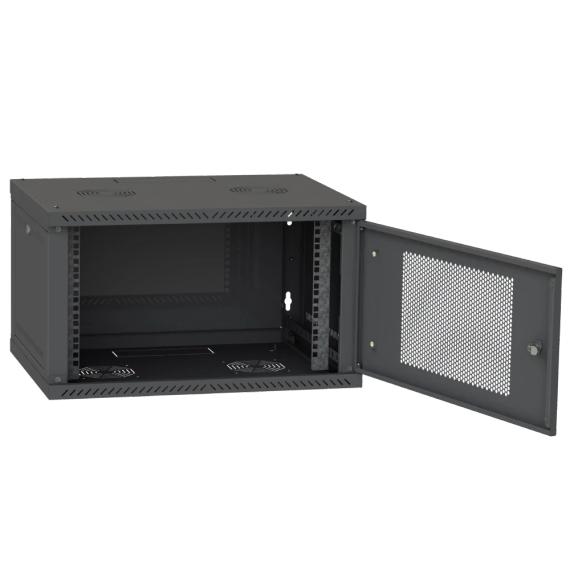 IPCOM 4U 600x350 Шафа телекомунікаційна двері перф (RAL9005) - Серверні шафи | Зображення 1