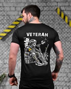 Тактическая потоотводящая футболка  Veteran черная ДЛ7221