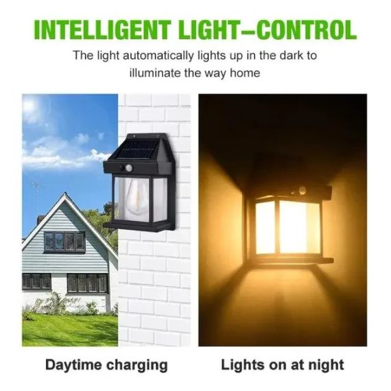 Вуличний світильник Solar Interaction Wall Lamp BK-888 із датчиком руху на сонячній батареї | Зображення 2