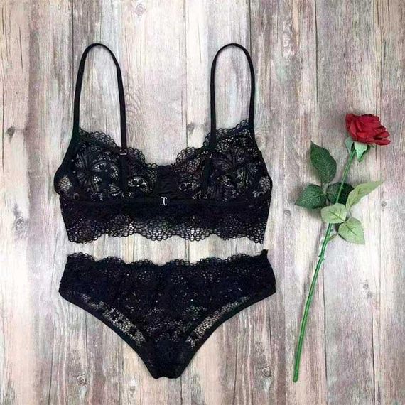 Гарний мереживний комплект чорний — XS-S — Еротична білизна | Зображення 4