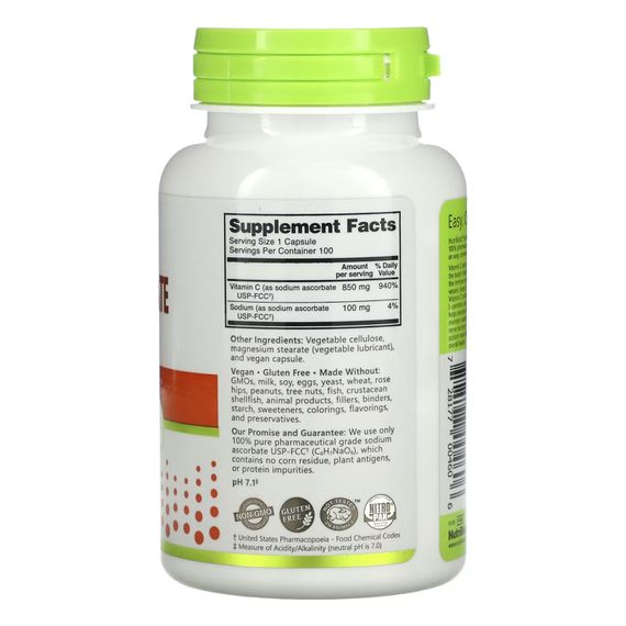 Sodium Ascorbate - 100 caps | Зображення 1