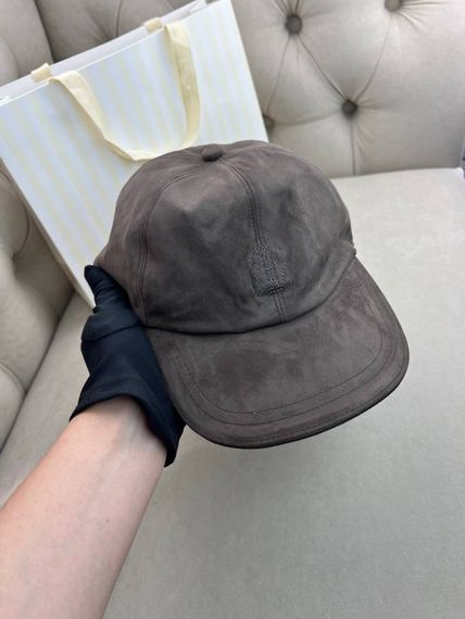 Кепка Brunello Cucinelli коричнева велюрова gu612 | Зображення 5