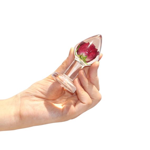 Роскошная анальная пробка Loviss Rose Anal Plug с настоящей розой внутри | Зображення 2