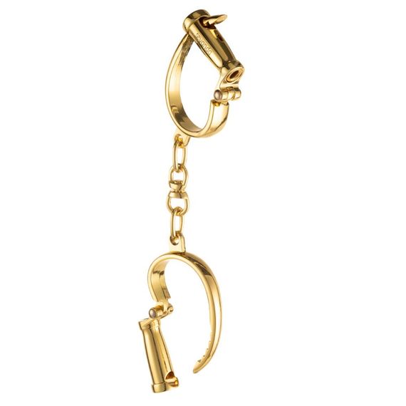 Наручники LOCKINK Love-slave Handcuffs, золотисті, металеві, у формі стремен | Зображення 1