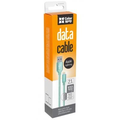Дата кабель USB 2.0 AM to Lightning mint ColorWay (CW-CBUL004-MT) | Зображення 2