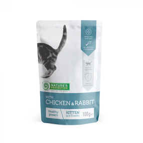 Вологий корм для кошенят з куркою і кроликом Nature's Protection Kitten with Chicken and Rabbit 100 г