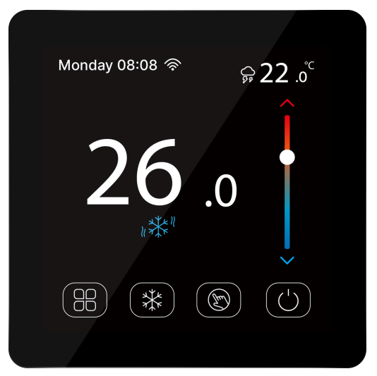 114350 Кімнатний сенсорний термостат з WiFi управлінням Tervix Pro Line WiFi TouchScreen Thermostat (котел), чорний