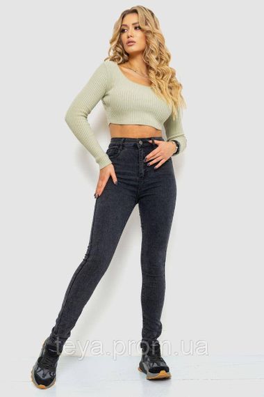 Женские джинсы однотонные сезон демисезон цвет темно-серый FG_01338 | Зображення 1