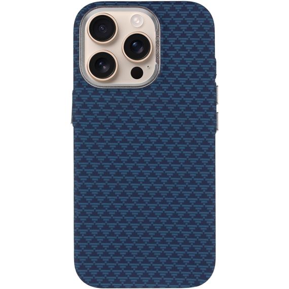Чохол TPU+PC KVZV Triangular Pattern with Magnetic Fit для Apple iPhone 15 Pro (6.3") Blue | Зображення 1