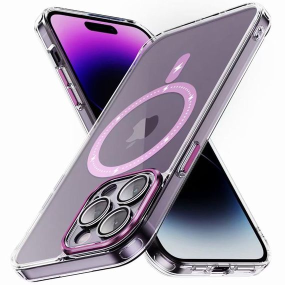 Чехол TPU+PC Colorful with MagSafe для Apple iPhone 14 Pro (6.1") Pink | Зображення 1