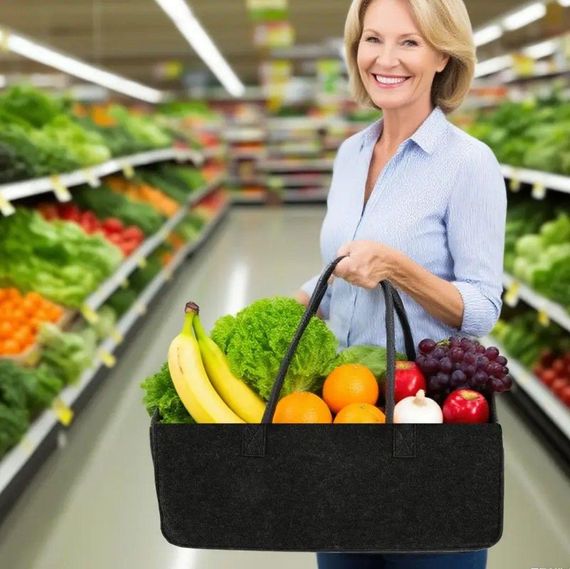 Сумка для дров  25x25x50 см, місткість 27 л, 2 ручки, для дров, іграшок та покупок | Зображення 1