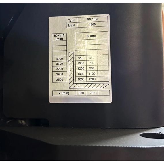 Штабелер акумуляторний GTM PS16N 4000 (1600 кг, 4 м, 1150 мм, 2*12 В / 240 А·год) | Зображення 6