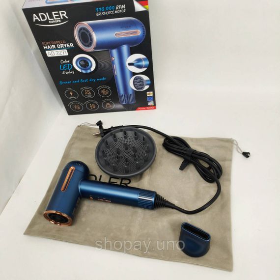 Фен профессиональный домашний для волос Adler AD 2271 1500Вт, Современный фен для волос MB-80 | Зображення 6