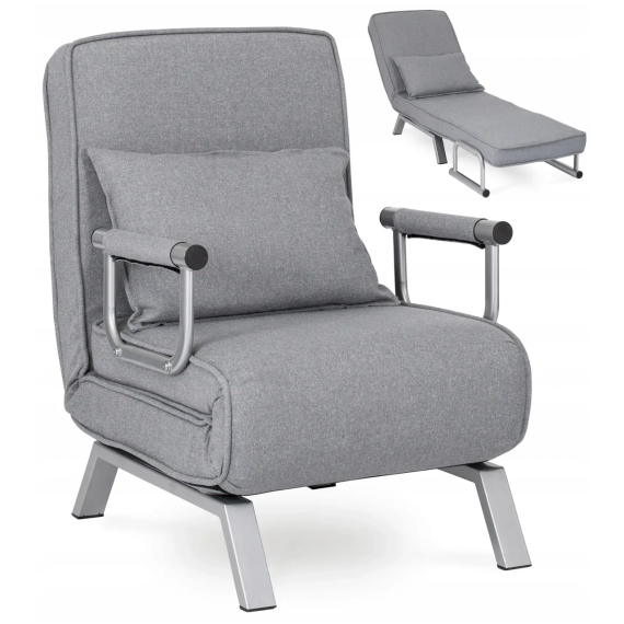 Розкладне крісло, розкладачка MEBEL ELITE BART, сірий (KR -80) (Сірий) (крісло-80/80/68; ліжко-190/80) | Зображення 2