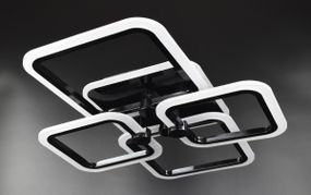 Люстра світлодіодна стельова LED світильник для квартири на стелю лед з пультом 26115 Чорний 11х48х60 см.