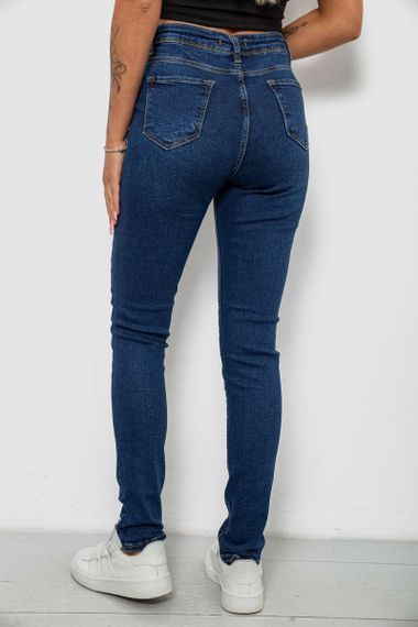 Джинси жіночі однотонні Skinny, колір темно-синій, 244R2001-B | Зображення 3