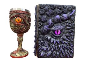 Подарунковий набір Келих 3D Око Orange і Блокнот 3D «Око Ілюзій»