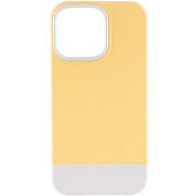 Чехол TPU+PC Bichromatic для Apple iPhone 13 Pro (6.1") Силикон, Creamy-yellow / White