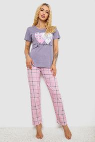 Пижама женская с принтом, цвет сиреневый, 243R10316