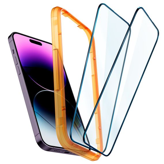 Скло захисне Spigen Apple Iphone 14 Pro Max Glas tR Align Master FC (2 Pack), Blac (AGL05204) | Зображення 8