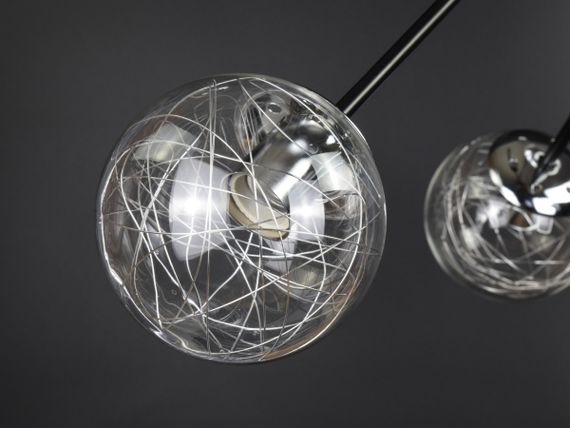 Люстра стельова на 6 лампочок 26243 Чорний 35-85х82х82 см. | Зображення 5