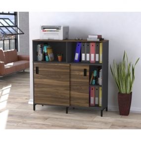Тумба офисная Loft Design LS-1200-1200 антрацит LS-1200-1200 антрацит орех