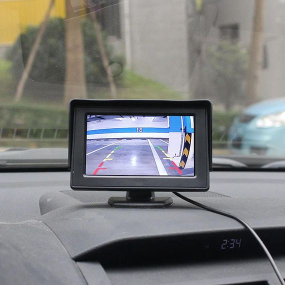 Автомобільний монітор для двох камер LCD TFT 4,3" / Дисплей для камери заднього виду | Зображення 4