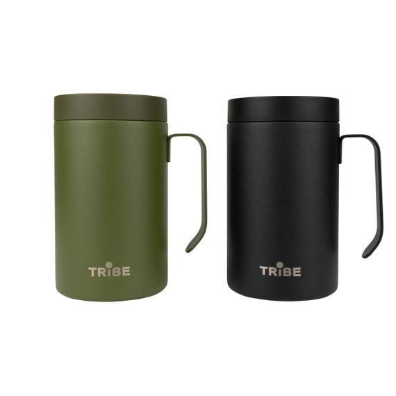 Чашка-термос Tribe Adventure Mug 450 мл, Термокружка трайб для походу, відпочинку та риболовлі, Чорний | Зображення 3
