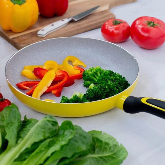 Сковорода Magio MG-1177 із мармуровим антипригарним покриттям 24 см, сковорода зручна на кухню | Зображення 4