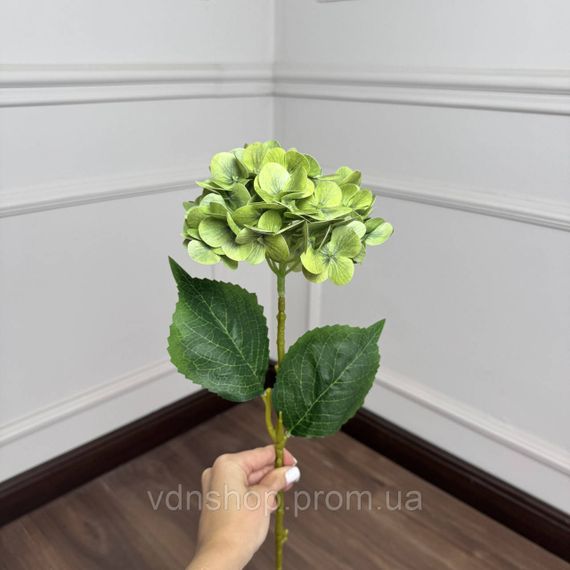 Гортензія штучна латексна h=70см d=17 cm 1шт. Колір: салатовий AK-39 | Зображення 1