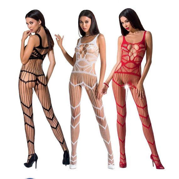 Бодістокінг Passion BS058 black, комбінезон, дуже повітряний, S/M/L | Зображення 4