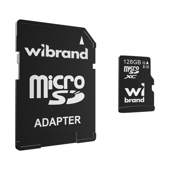 Карта пам'яті Wibrand MicroSDHC 128gb UHS-1 U3 10 Class&Adapter | Зображення 1
