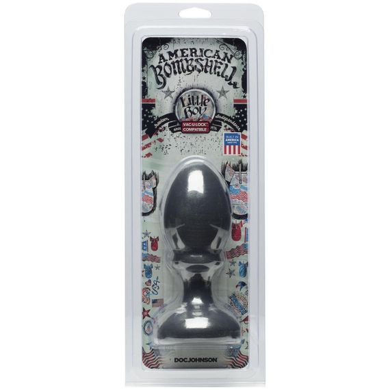 Анальна пробка Doc Johnson American Bombshell Little Boy - Gun Metal, діаметр 5,59 см Sex Aura | Зображення 1