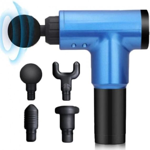 Массажер для мышц, мышечный массажер,  пистолет для мышц Fascial Gun FH-320, черный, массажный пистолет | Зображення 4