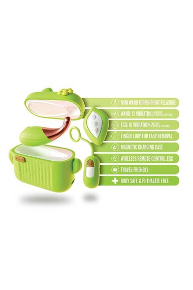 Мини-вибраторы в зарядном кейсе Blush Play with Me с пультом, зеленые sexstyle | Зображення 5